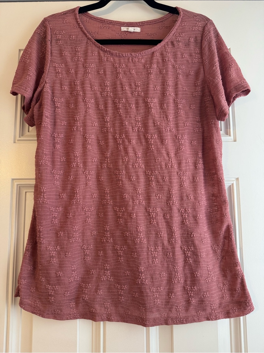 Maurices Mauve Textured Short Sleeve Tee